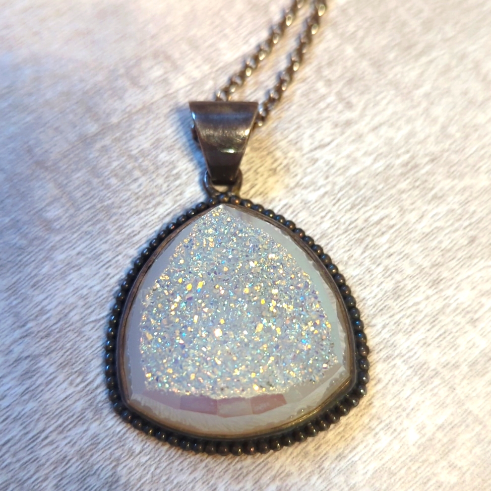 Druzy Quarts 925 Necklace 125$